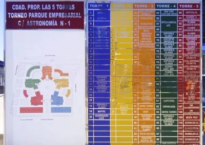 Galería de trabajos de Rótulos luminosos. Directorios de oficina. Sevilla LEDS rótulos e iluminación.